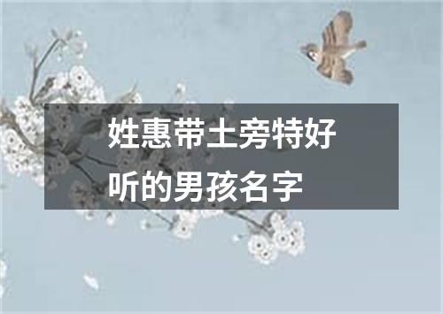 姓惠带土旁特好听的男孩名字