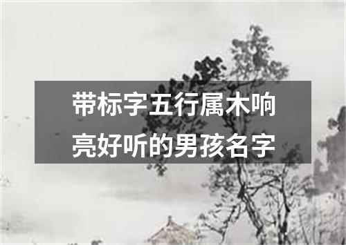 带标字五行属木响亮好听的男孩名字