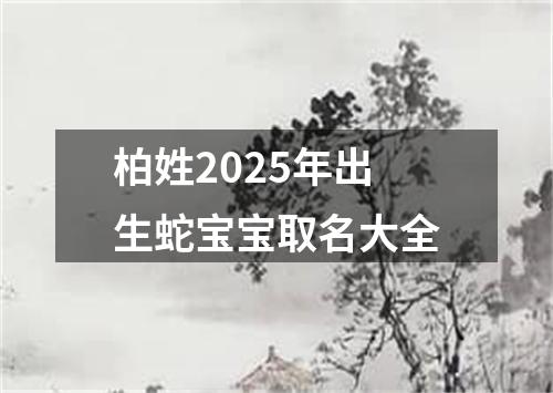 柏姓2025年出生蛇宝宝取名大全