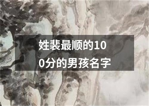 姓裴最顺的100分的男孩名字