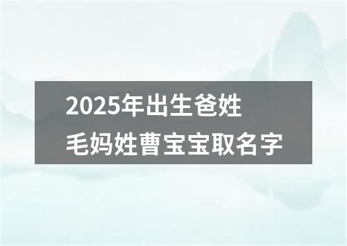 2025年出生爸姓毛妈姓曹宝宝取名字