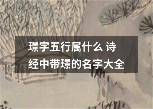 璟字五行属什么 诗经中带璟的名字大全