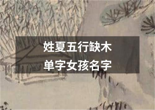 姓夏五行缺木单字女孩名字