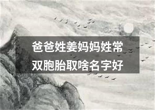 爸爸姓姜妈妈姓常双胞胎取啥名字好