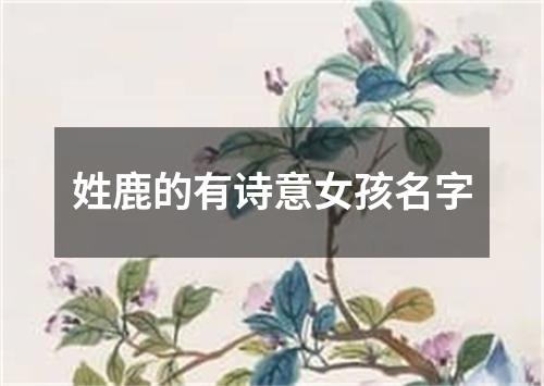 姓鹿的有诗意女孩名字