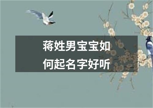 蒋姓男宝宝如何起名字好听