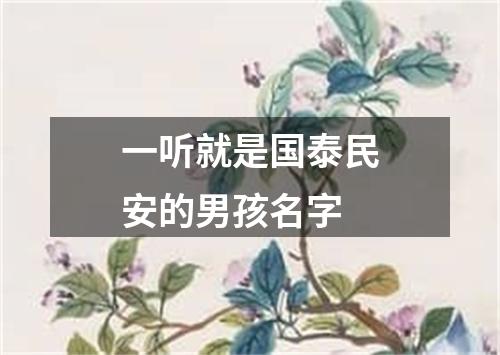 一听就是国泰民安的男孩名字