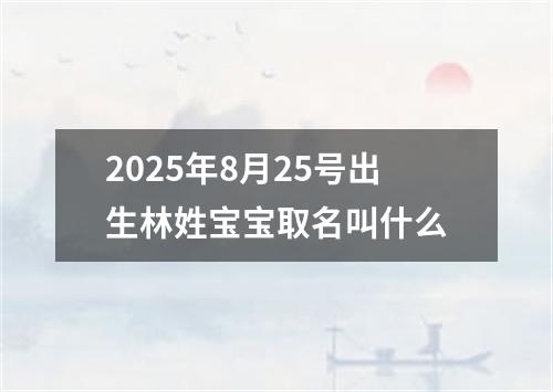 2025年8月25号出生林姓宝宝取名叫什么