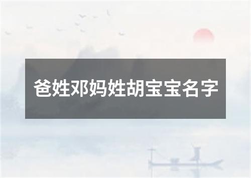 爸姓邓妈姓胡宝宝名字