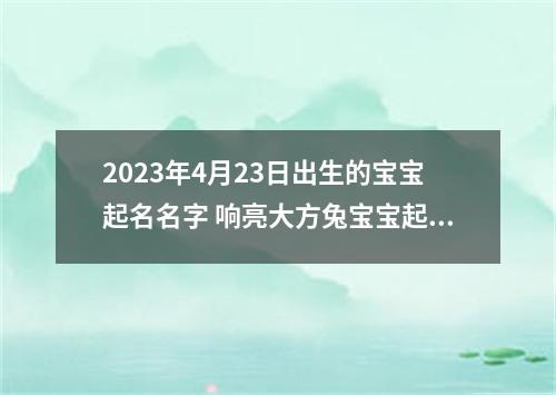 2023年4月23日出生的宝宝起名名字 响亮大方兔宝宝起名大全