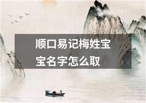 顺口易记梅姓宝宝名字怎么取