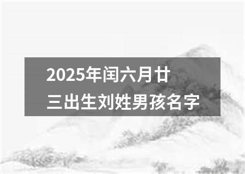 2025年闰六月廿三出生刘姓男孩名字
