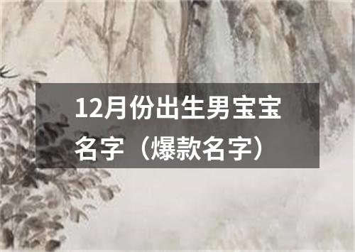 12月份出生男宝宝名字（爆款名字）