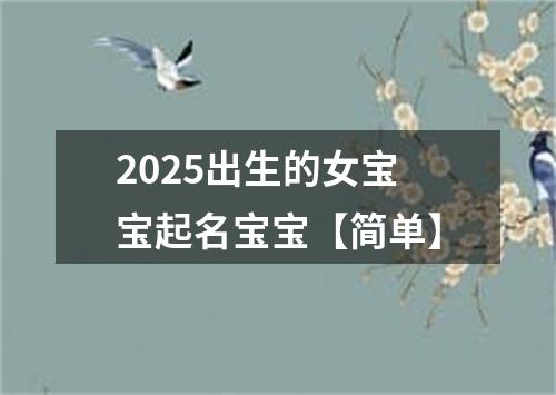 2025出生的女宝宝起名宝宝【简单】