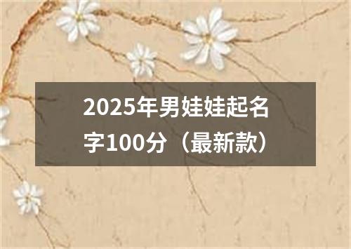 2025年男娃娃起名字100分（最新款）