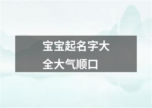 宝宝起名字大全大气顺口