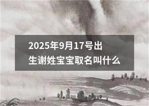2025年9月17号出生谢姓宝宝取名叫什么