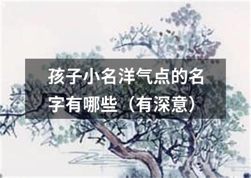 孩子小名洋气点的名字有哪些（有深意）