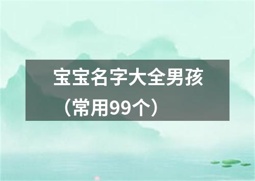 宝宝名字大全男孩（常用99个）