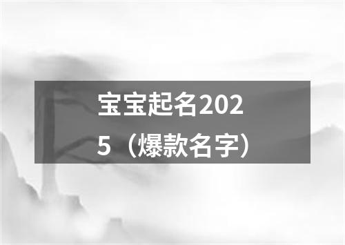 宝宝起名2025（爆款名字）