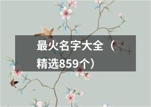 最火名字大全（精选859个）