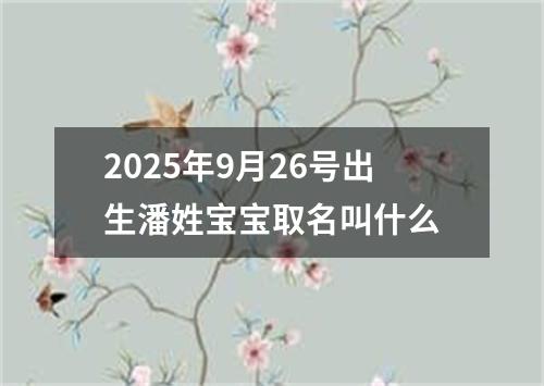 2025年9月26号出生潘姓宝宝取名叫什么