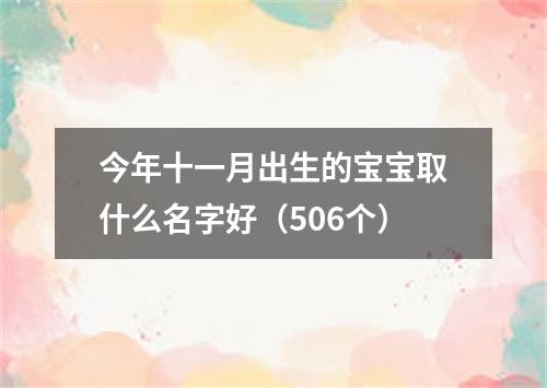 今年十一月出生的宝宝取什么名字好(506个)