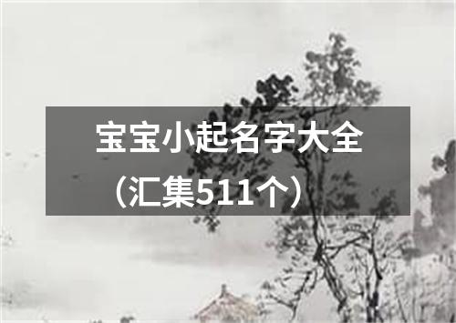 宝宝小起名字大全(汇集511个)