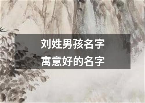 刘姓男孩名字寓意好的名字