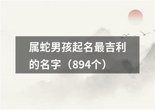 属蛇男孩起名最吉利的名字(894个)