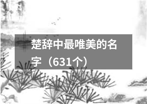 楚辞中最唯美的名字(631个)