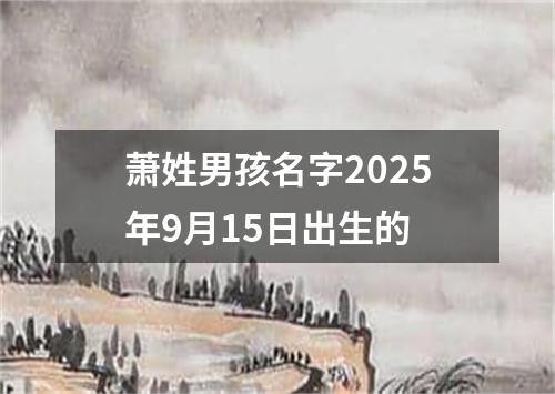 萧姓男孩名字2025年9月15日出生的