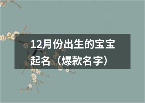 12月份出生的宝宝起名(爆款名字)