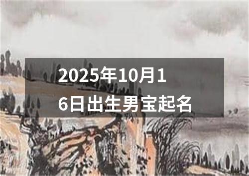 2025年10月16日出生男宝起名