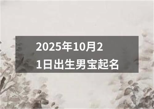 2025年10月21日出生男宝起名