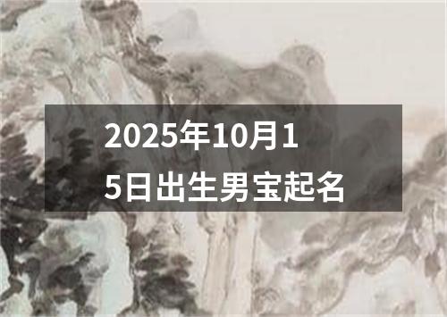 2025年10月15日出生男宝起名