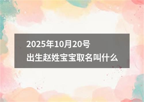 2025年10月20号出生赵姓宝宝取名叫什么