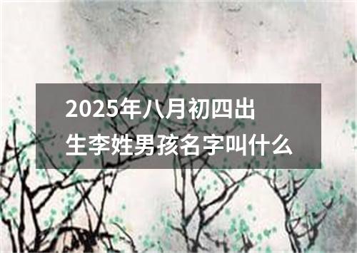2025年八月初四出生李姓男孩名字叫什么