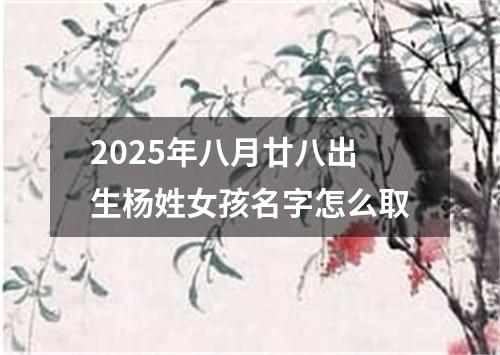 2025年八月廿八出生杨姓女孩名字怎么取