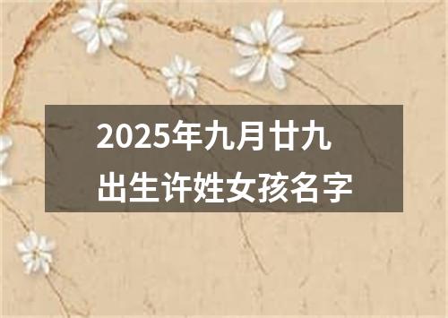 2025年九月廿九出生许姓女孩名字
