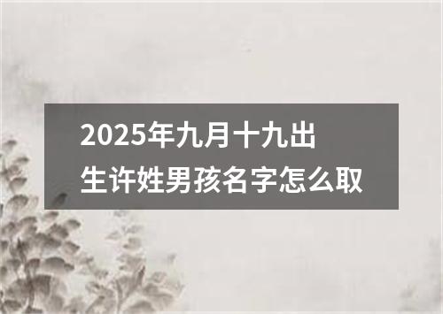 2025年九月十九出生许姓男孩名字怎么取