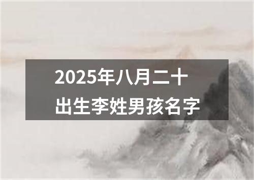 2025年八月二十出生李姓男孩名字