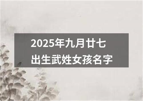 2025年九月廿七出生武姓女孩名字