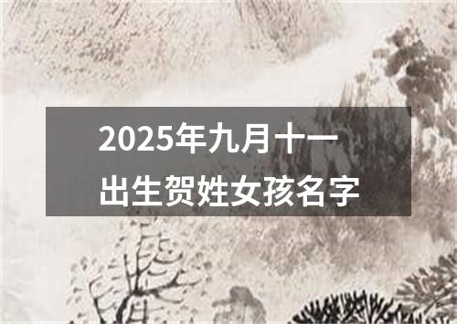 2025年九月十一出生贺姓女孩名字