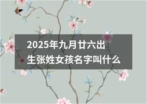 2025年九月廿六出生张姓女孩名字叫什么