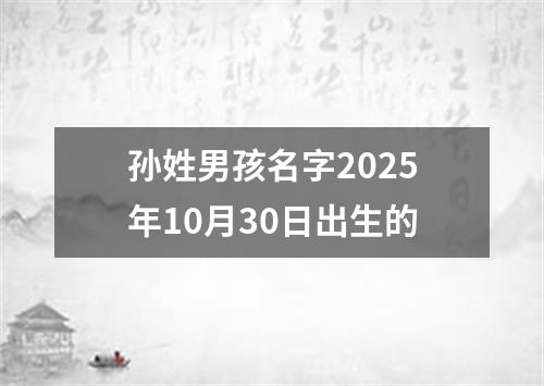 孙姓男孩名字2025年10月30日出生的