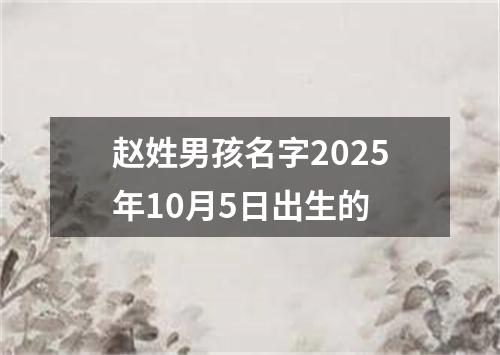 赵姓男孩名字2025年10月5日出生的