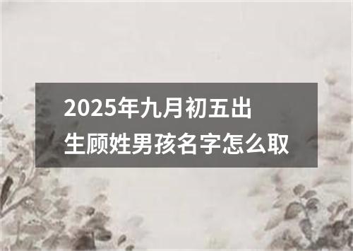 2025年九月初五出生顾姓男孩名字怎么取