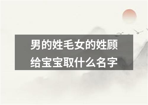 男的姓毛女的姓顾给宝宝取什么名字