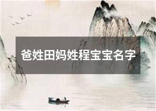 爸姓田妈姓程宝宝名字